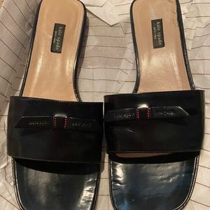 Kate Spade black leather Slides